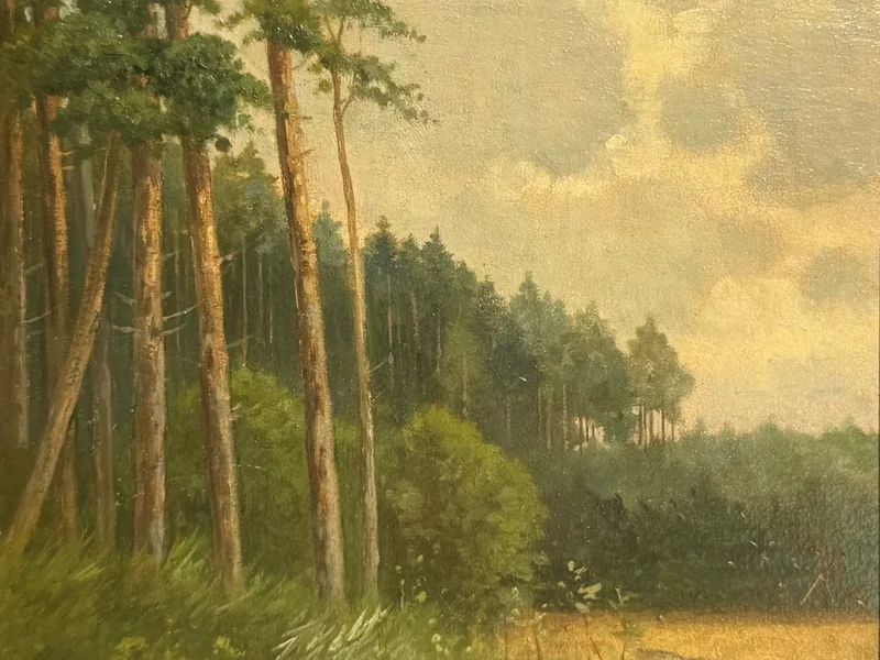 1840-Eugen Reichenbach - Margine di bosco con alti pini